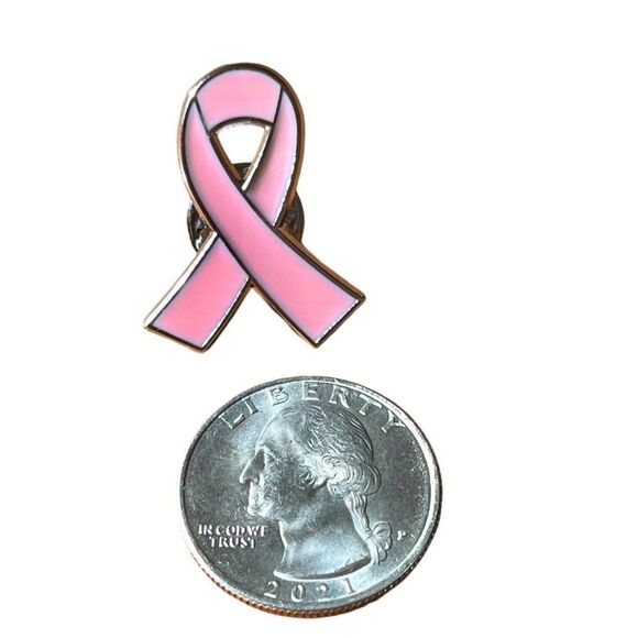 Pink Breast Cancer Awareness Ribbon Pin - Picture 6 of 6
